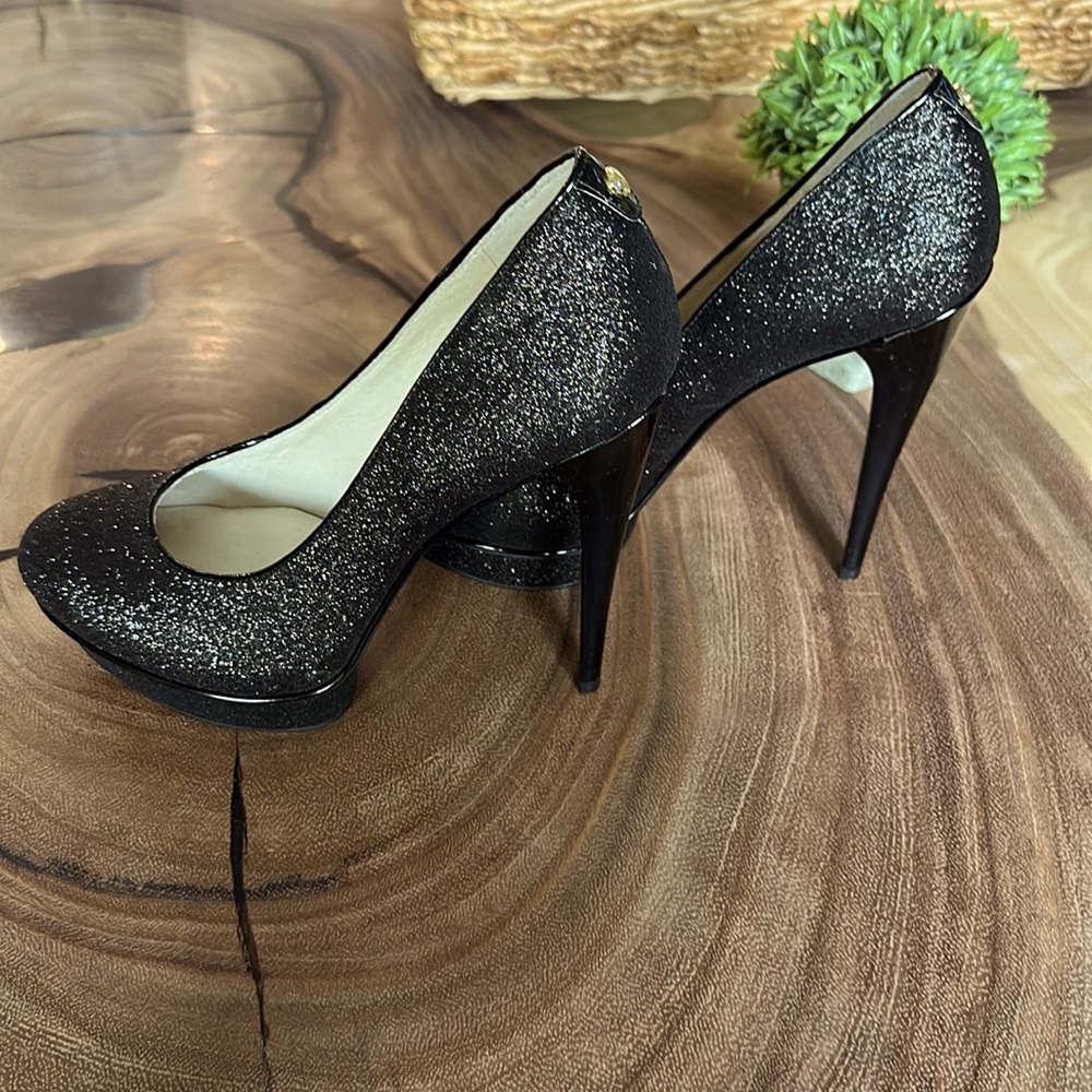 Breathtaking Never Worn Michael Kors Black Shimmery platform heels